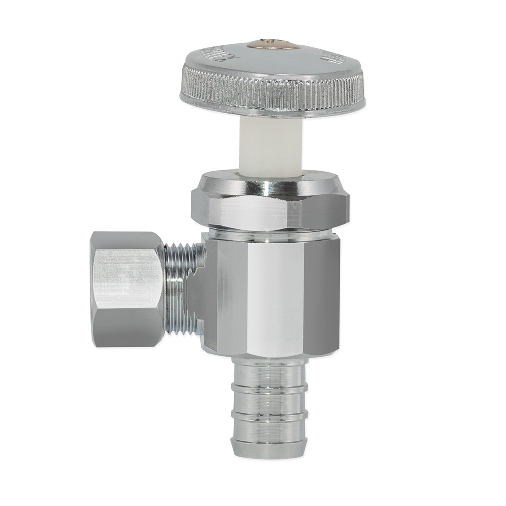 Eastman 04343LF Dual Outlet Multi-Turn 3-Way Shut-Off Valve, 1/2 inch PEX Crimp x 3/8 inch Comp x 3/8 inch Comp, Chrome - image 3 of 7
