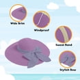 thumbnail image 3 of Straw Sun Summer Hat for Women, Female Wide Brim UPF 50+ UV Protection Bowknot Cap, Stylish Braid Visor, Ladies Foldable Roll Up Packable Floppy Beach Hat with Windproof Chin Strap,, 3 of 5