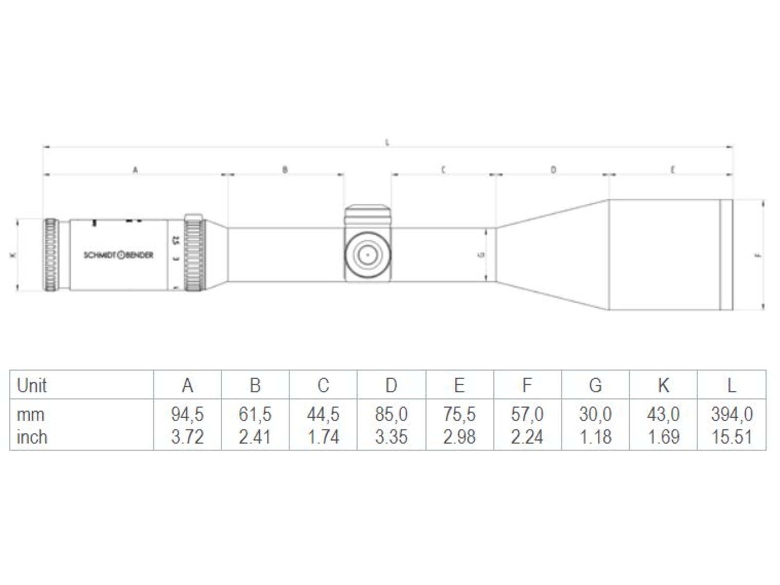 Schmidt and Bender Klassic Hunting Rifle Scope, 7 Reticle, 4-16x50mm 947-7