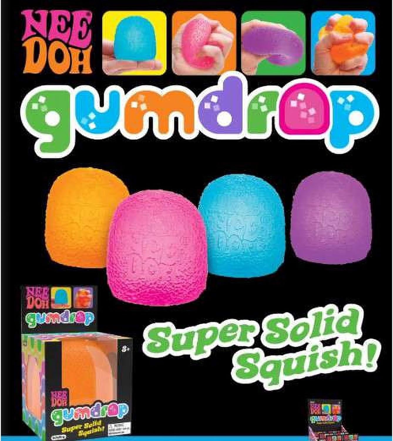 NeeDoh Gum Drop Set of 4 (Colors Vary)