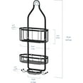 thumbnail image 2 of Bathroom Hanging Shower Organizer, Over Head Shower Caddy Basket with Hooks for Razor and Sponge, Rustproof Stainless Steel (Black), 2 of 9