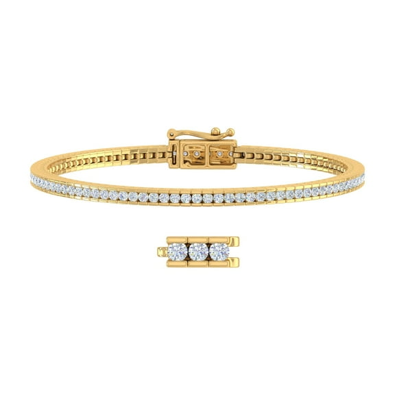 2 Carat Diamond Tennis Bracelet in 14K Yellow Gold (6.75 Inch) (I1-I2 Clarity)