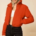 thumbnail image 3 of Miluxas Womens Lightweight Quilted Jacket Fall Zip up Puffer Jackets Casual Long sleeve Loose Fit Lapel Warm Coats with Pockets Orange S(S), 3 of 4
