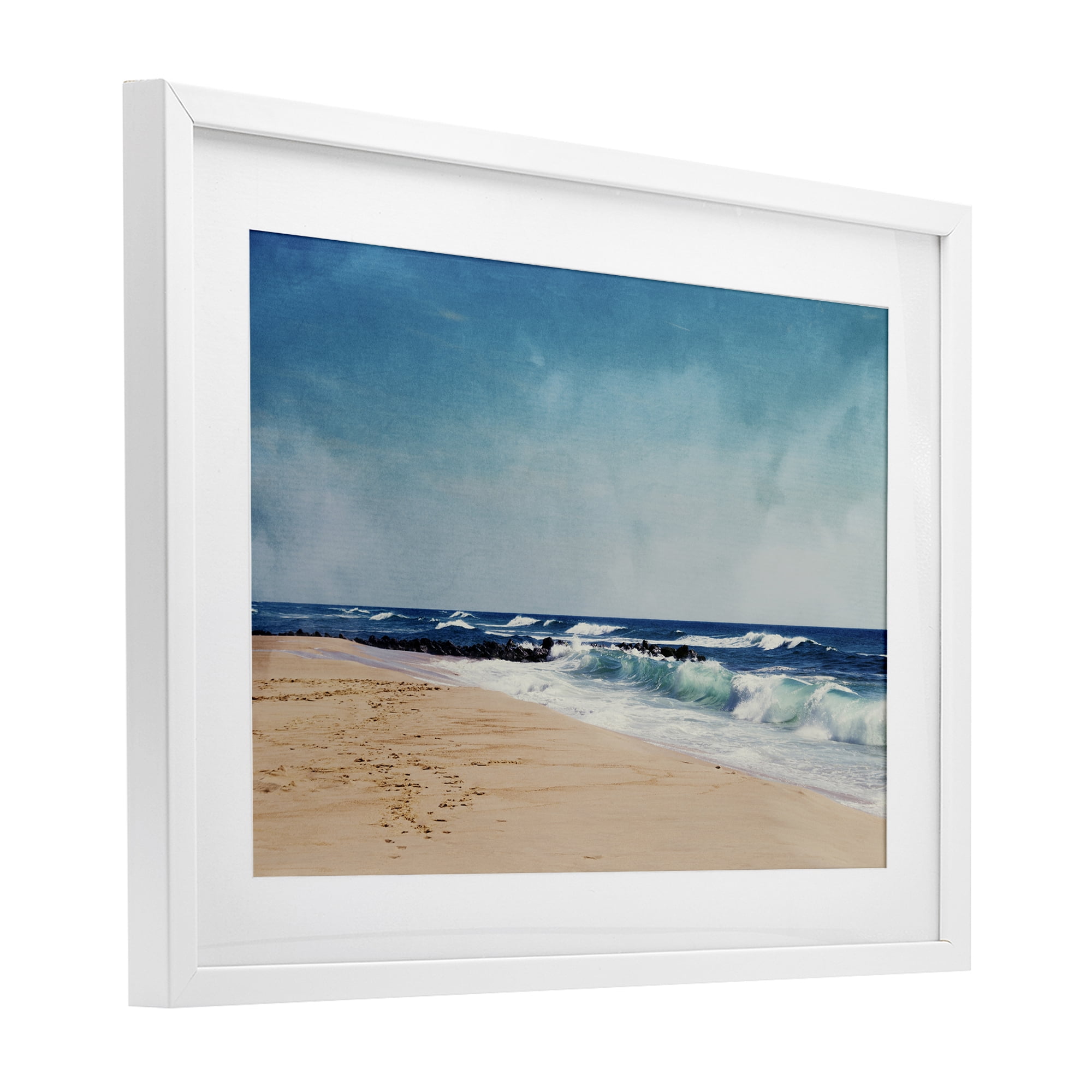 Stupell Industries Atlantic Waves Shoreline White Framed Print Under Glass, design by Dirk Wüstenhagen