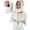 Ivory, variant on Women's Stylish Versatile Scarf - Plush Bunny Ears Scarf Wrap W/Glove Pockets - Beige - OS