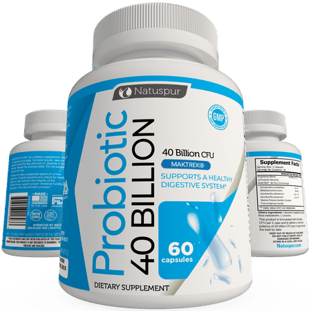 Natuspur Probiotics 40 Billion CFU Supplement for Women and Men, 60 Capsules