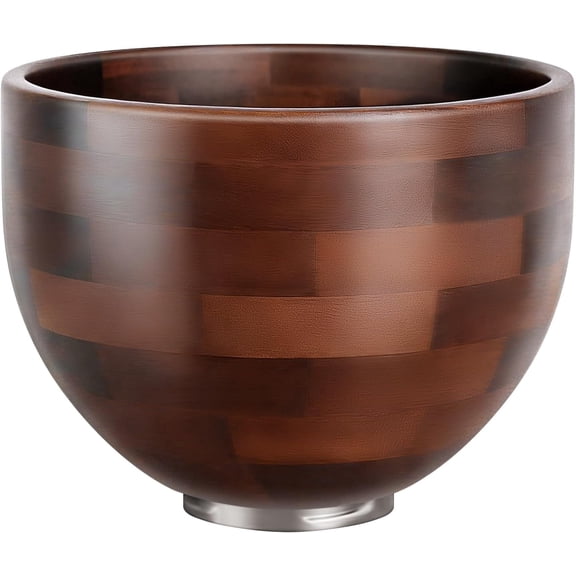 Premium Wood Mixing Bowl, Compatible with 4.5 & 5 QT KitchenAid Tilt-Head Stand Mixer. Natural Wooden Bowls, Kitchenaid Mixer Bowl with Stainless Steel Locking Base.4.5-5 Qt,Kitchen Gift Idea