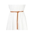 thumbnail image 4 of Cinturón delgado de cuero ajustable para mujeres INSPIRE CHIC, cinturones de moda en color marrón-naranja, 4 of 4