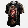 thumbnail image 2 of Hsovts Mens T-Shirts Graphic Fashion Skull Print Tshirt Casual Short Sleeve Tee Tops Hipster Hip Hop T Shirts Cool Shirt Halloween Costume Black Dark Gray 2XL, 2 of 4