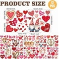 thumbnail image 2 of 12 Sheets Valentine's Day Rub on Transfers Heart Rose Gnome Cupid Rub on Transfer Stickers Valentine's Day House Decals for Valentine's Day Girlfiend Boyfriend Home Décor 5.5x5.5", 2 of 7