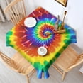 thumbnail image 2 of Colorful Tie Dye Pattern Square Tablecloth,Waterproof Square Table Cover,Wipeable Spillproof Washable Table Cover for Home Kitchen Party Decor 52"x52"(132x132cm), 2 of 6