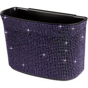 Car Trash Can Bling Crystal Auto Storage Pockets,100% Leak Proof Car Trash Container Bin Car Garbage Bag Hanging for Backside/Gearshift/Center Console