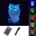 thumbnail image 2 of facefd 3D Owl Night Light for Kids LED Lamp USB Illusion Night Light 16 Colors Changing Night Lamp with Remote Control, 2 of 6