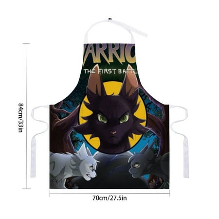 

Warriors Cats apron featuring waterproof and pocket design suitable for adult cooking drawing and crafting with an adjustable fit，for 33 x 28 .
