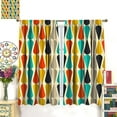 thumbnail image 3 of Mid Century Colorful Curtains, Abstract Geometric Vintage Drop Art Print Home Decor, Bedroom Living Room Kitchen Blackout Curtains52X84 Inch, 3 of 6