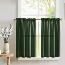 Poplin Solid Café Tier Curtains Window Treatment Kitchen Home Décor