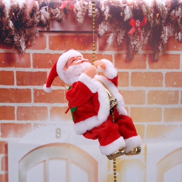 Papá Noel que sube la escalera de las muñecas adornos del árbol de Navidad para niños mayores de 6 años