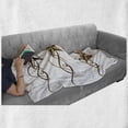 thumbnail image 6 of Prehistoric Country Soft Flannel Fleece Throw Blanket, Western Stars Scroll Design Ornate Swirls Antique Print, Cozy Plush for Indoor and Outdoor Use, 60" x 80", Brown Pale Coffee, by Ambesonne, 6 of 6