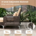 thumbnail image 2 of Gymax 2PCS Wicker Loveseat & Storage Ottoman w/ 4-Level Backrest & Soft Cushion Beige, 2 of 9