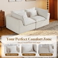 thumbnail image 5 of Timbernest 75" Cloud Couch, Oversized Modular Sectional Sofa Boneless Loveseat for Living Room, No Assembly, White, 5 of 9