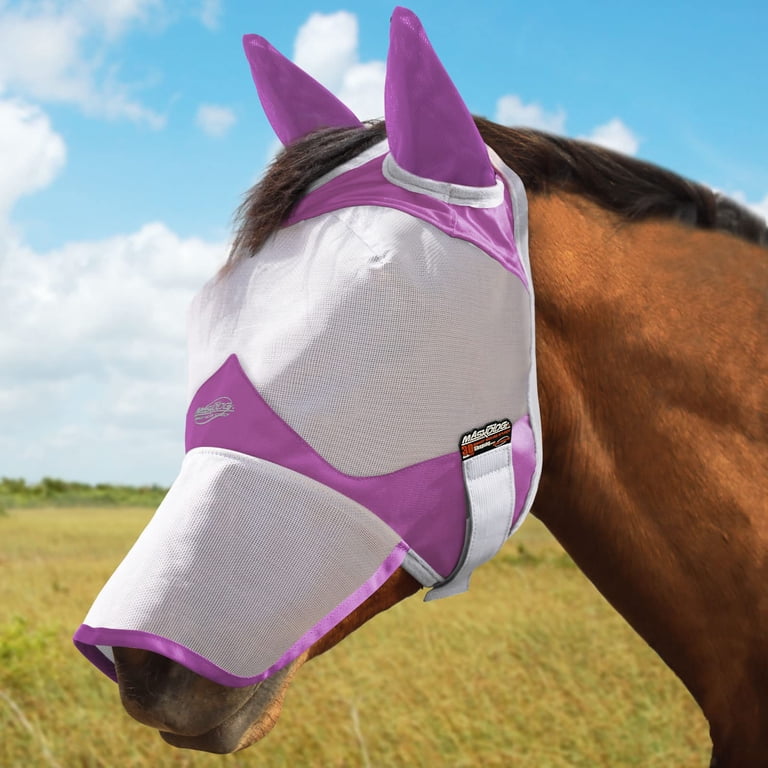 Cashel Standard Fly Mask For Horses – Long Nose, Ears & Face Coverage, Sun Protection