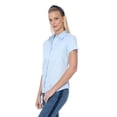thumbnail image 2 of Blusa Camisa Mujer Manga Corta Lisa Azul Celeste Palassi 5000, 2 of 7