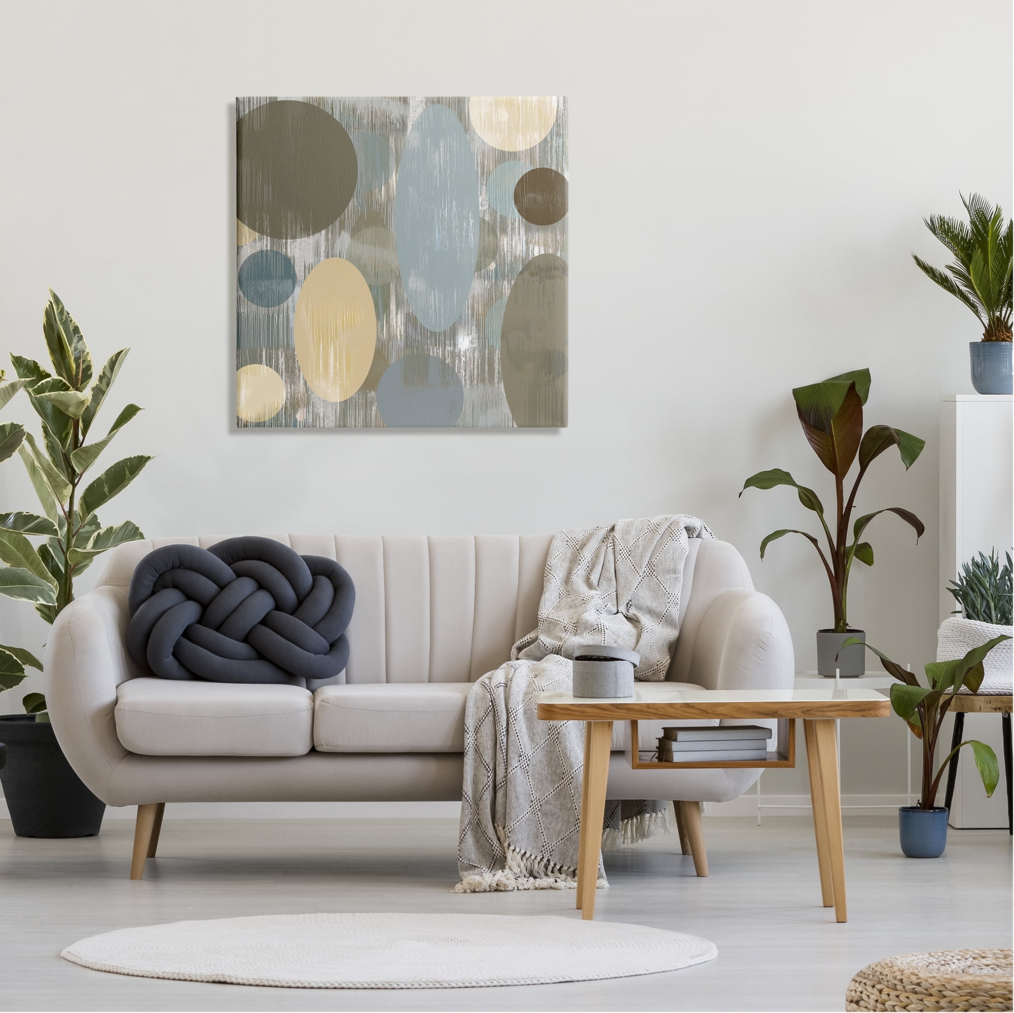 Stupell Industries Modern Ovals Abstraction Abstract Painting Gallery Wrapped Canvas Print Wall Art, 30 x 30