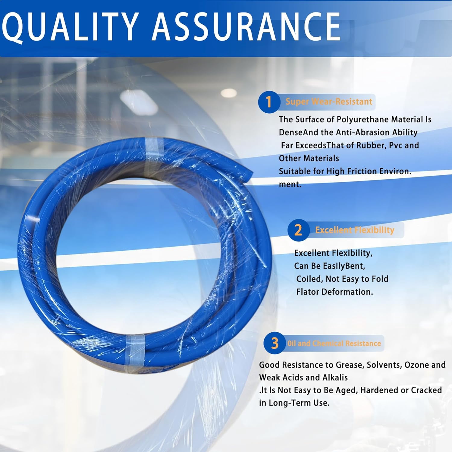 PNEUMATIC Blue 8mm OD 5mm ID Polyurethane PU Air Hose Pipe Tube 10 Meter 32.8ft for Air Line or Fluid Transfer Blue
