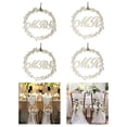 thumbnail image 3 of 4Pcs Wedding Decor Wooden Hanging Shape Chair Back Sign Married, 3 of 10