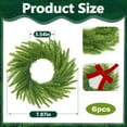 thumbnail image 2 of Guvpev 6Pcs Christmas Candle Rings Wreaths, 7.9" Christmas Kitchen Cabinet Wreaths, Artificial Norfolk Pine Wreath with Ribbon Bows, Candle Ring Holder for Xmas Table Centerpiece Window Chair Wall, 2 of 7