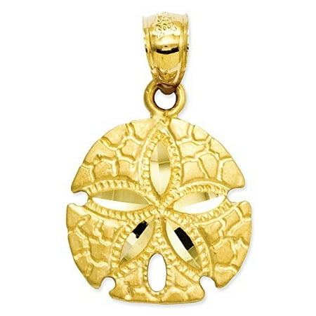 14K Yellow Gold Sand Dollar Charm Pendant