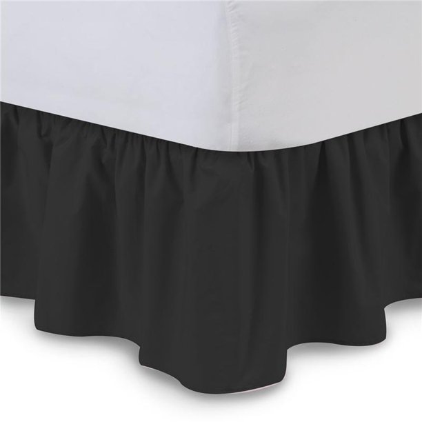 Pure Color Easy Fit Bed Skirt Hotel Elastic Band without Bed Surface