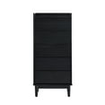 thumbnail image 3 of Walker Edison 43” Mid-Century Modern Gallery-Top 5-Drawer Dresser, Black, 3 of 11