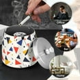 thumbnail image 4 of Yayeee Ashtray with Lid for Cigarette Smokeless Stainless Steel Home Ash Holder, White Geometric, 4 of 7