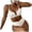 White, variant on Women Two Piece Ribbed Swimsuit Deep V Cut Bathing Suit Bikini Top Patchwork Asymmetrical Waistline Bottoms(White,L)