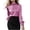 Pink, variant on Long Sleeve Shirts for Women Satin Drawstring Front Casual Style Long Sleeve Button Down Shirt Top