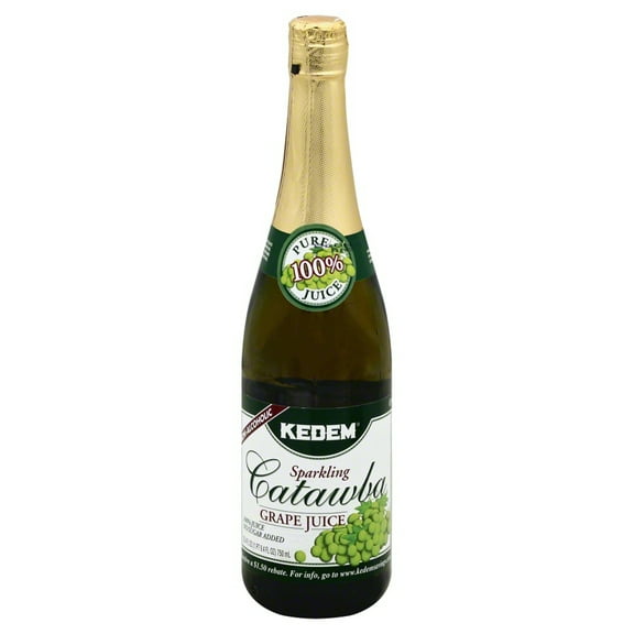 Pack of 12, Kedem Sparkling Catawba 100% Grape Juice, Non-Alcoholic, 25.4 fl oz