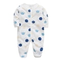 thumbnail image 2 of THDHVS Newborn Boy Clothes,Girls Romper,Newborn Boy Clothes Footed Romper Print with Gripper Sole Blue 3-6 Months, 2 of 3