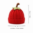 thumbnail image 3 of Baby Halloween Pumpkin Beanie Warm Knit Hat Cuffed Soft Skull Cap for Fall Winter Festive Parties and Cold Weather Wear for Infants Toddlers and Kids Yellow One Size, 3 of 7