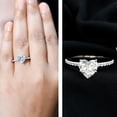 thumbnail image 3 of Rosec Jewels Certified Lab Grown Diamond Heart Engagement Ring 2 Carat - Diamond Solitaire Ring with Hidden Halo - EF-VS Grade, 14K White Gold, US 12.50, 3 of 9