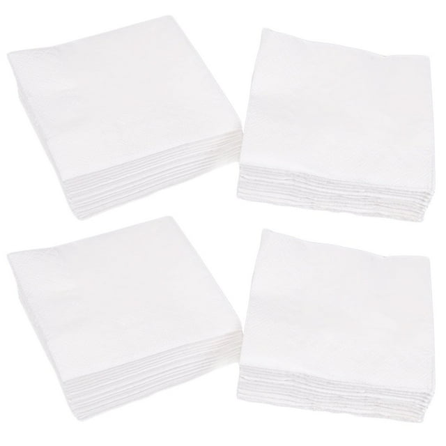 LEEYNEER Serviettes de Table Blanches Carrées 300 Feuilles 9x9po