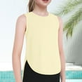 thumbnail image 2 of Hjtefg Girls' Everyday Sleeveless Top - Soft Breathable Vest with Curved Hem | Casual Comfort Outfit,Color: 2-Light Yellow Size: 7-8 Years, 2 of 4