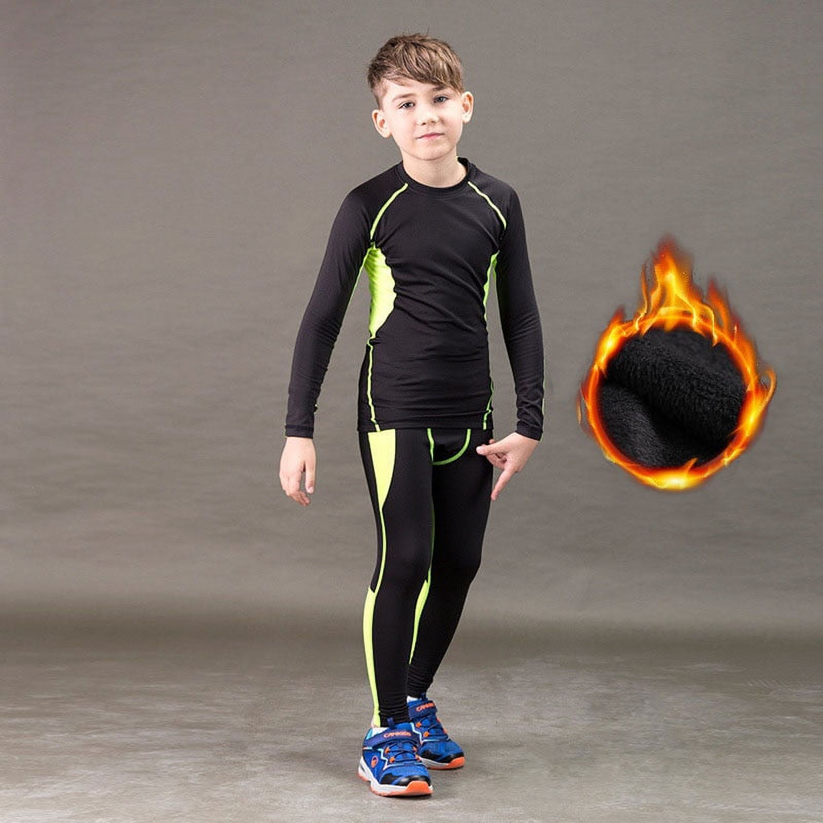 Sous-vêtements Thermiques Garçon (haut + Legging) - Polaire Légère Intérieure - Pour Sport, Ski, Quotidien Hiver - Respirant Et Extensible - 4