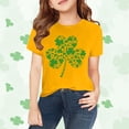 thumbnail image 2 of Ruyang Girls Short Sleeve T Shirts Kids Summer Tops Cotton Crewneck Tees Cute Irish 𝐒hamrock Printed Shirt St Patricks Day Outfits, 2 of 7