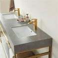 thumbnail image 3 of Funes 72" Double Sink Bathroom Vanity in Brushed Gold Frame Gray Top No Mirror, 3 of 8