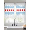 thumbnail image 2 of Red Stars Sheer Curtains 45 Inch Length 2 Panels Set - Light Filtering Window Treatments, Modern Abstract Art Blue Rod Pocket Semi Curtains for Living Room/Bedroom/Kitchen Décor, 104"W x 45"L, 2 of 7