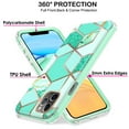 thumbnail image 4 of iPhone 11 PRO 5.8" 2019 A2160 A2217 A2215 Shockproof Dual Layer 3D Printed Cover with Rose Gold Grid TPU Back Case - Green Marble, 4 of 5