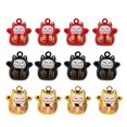 thumbnail image 1 of 1 Set 12Pcs Fortune Cat Shape Bells Pet Bells DIY Supplies (Red Black Golden), 1 of 4