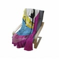 thumbnail image 4 of Gymnastics Soft Flannel Fleece Throw Blanket, Teenager Silhouette Ribbon Dancing on an Abstract Stripes Background, Cozy Plush for Indoor and Outdoor Use, 70" x 90", Multicolor, by Ambesonne, 4 of 6