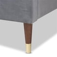 thumbnail image 4 of Baxton Studio Lit Plateforme Double en Bois Rembourré de Velours Volden, Gris, 4 of 7